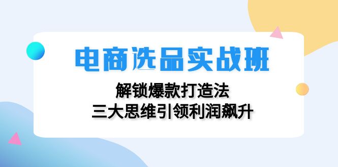 （12398期）电商选品实战班：解锁爆款打造法，三大思维引领利润飙升-网亿资源平台