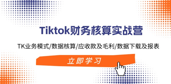 （11978期）Tiktok财务核算实战营：TK业务模式/数据核算/应收款及毛利/数据下载及报表-网亿资源平台