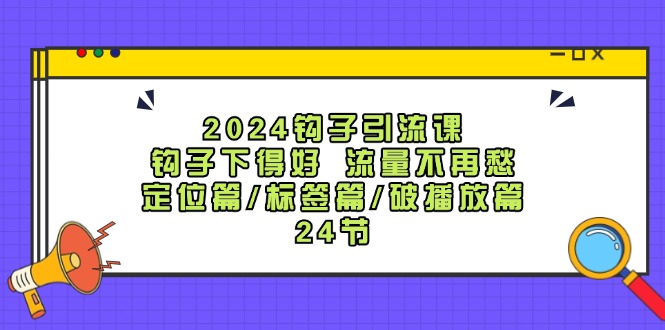 （12097期）2024钩子·引流课：钩子下得好 流量不再愁，定位篇/标签篇/破播放篇/24节-网亿资源平台