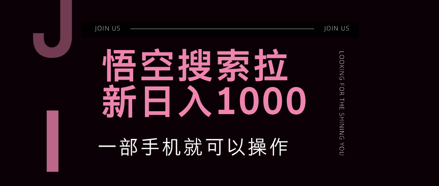 （12717期）悟空搜索类拉新 蓝海项目 一部手机就可以操作 教程非常详细-网亿资源平台