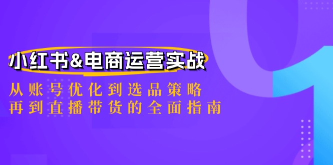 （12670期）小红书&电商运营实战：从账号优化到选品策略，再到直播带货的全面指南-网亿资源平台