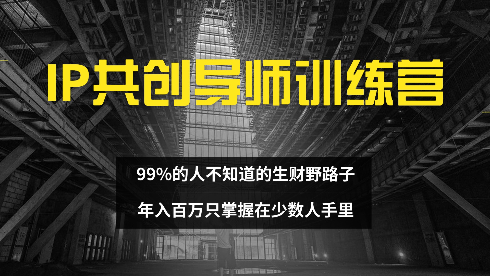 （12504期）IP共创导师训练营 99%的人不知道的生财野路子 只掌握在少数人手里-网亿资源平台