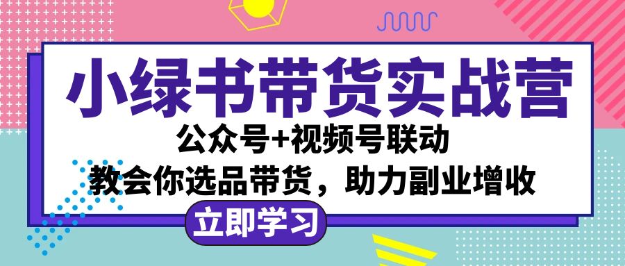 （12848期）小绿书AI带货实战营：公众号+视频号联动，教会你选品带货，助力副业增收-网亿资源平台