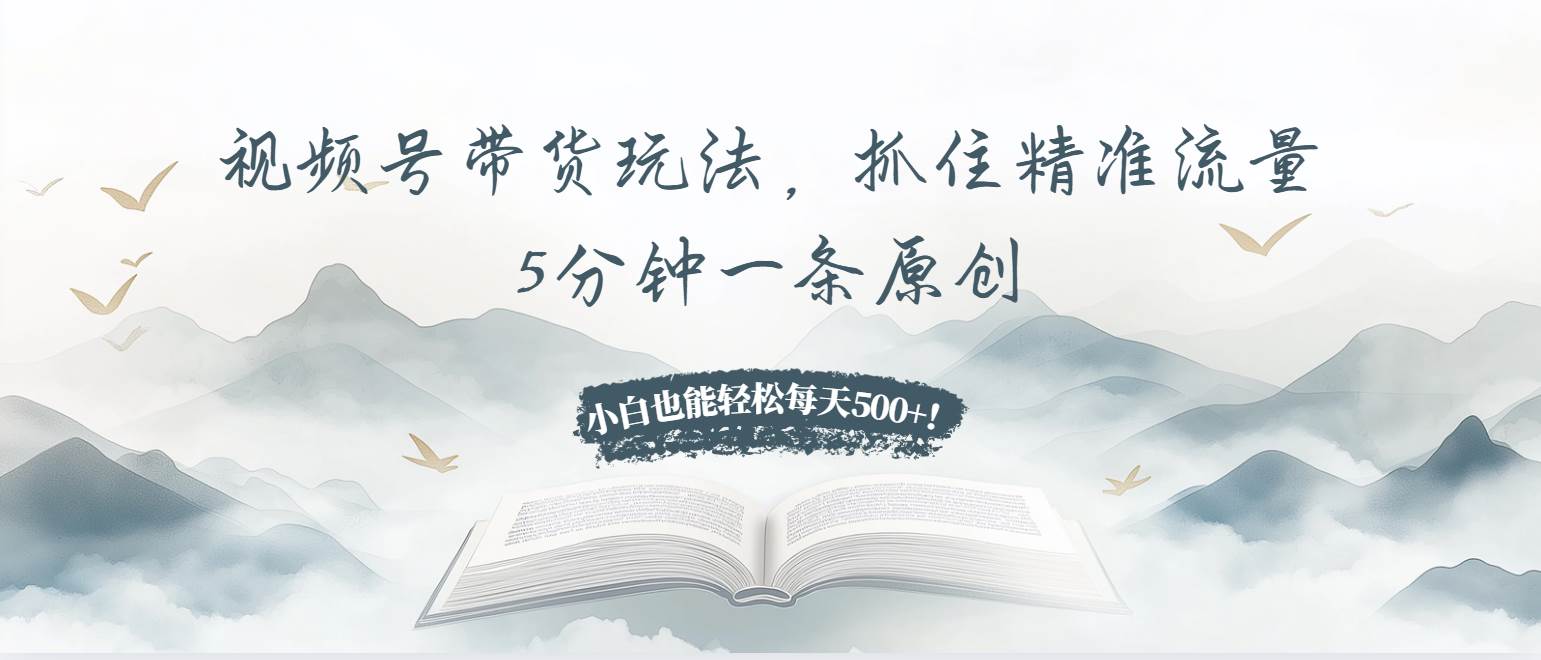 (13492期)视频号带货玩法,抓住精准流量,5分钟一条原创,小白也能轻松每天500+!-皓哥创业笔记