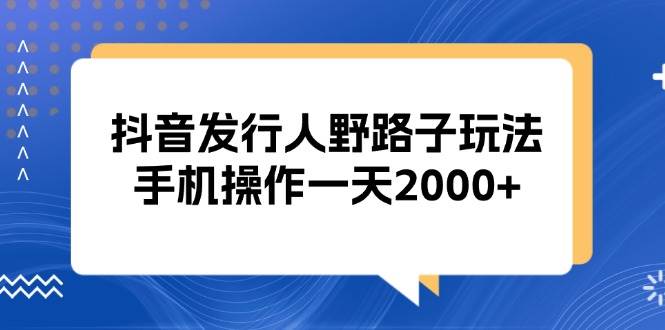 （13220期）抖音发行人野路子玩法，手机操作一天2000+-皓哥创业笔记