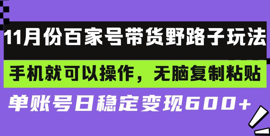 （13281期）百家号带货野路子玩法 手机就可以操作，无脑复制粘贴 单账号日稳定变现…-皓哥创业笔记