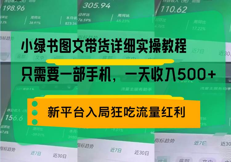 （13509期）小绿书图文带货详细实操教程，只需要一部手机，一天收入500+，轻松变现-皓哥创业笔记