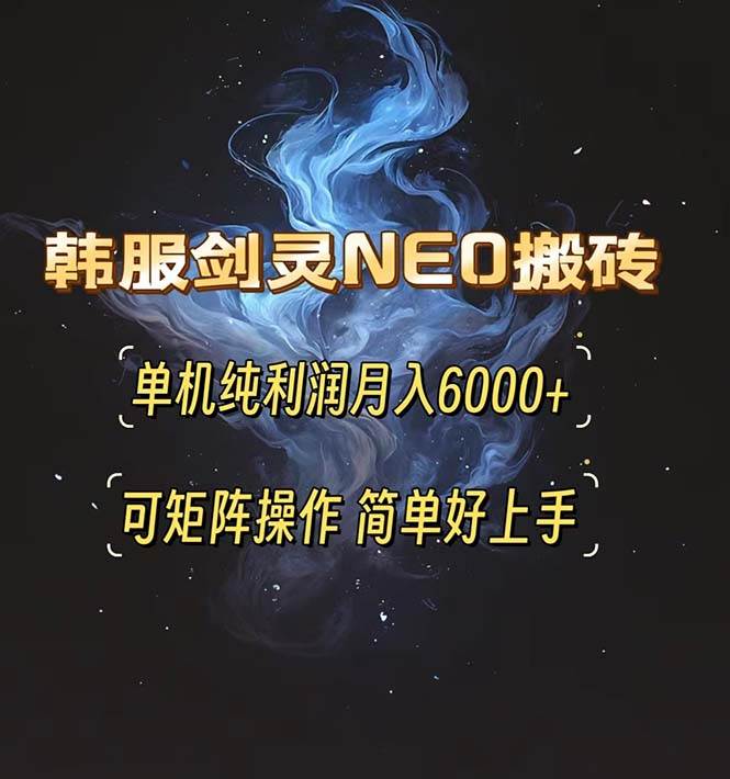 （13435期）韩服剑灵NEO搬砖攻略，单机纯利润月入6000+ 可矩阵操作，简单好上手。-皓哥创业笔记