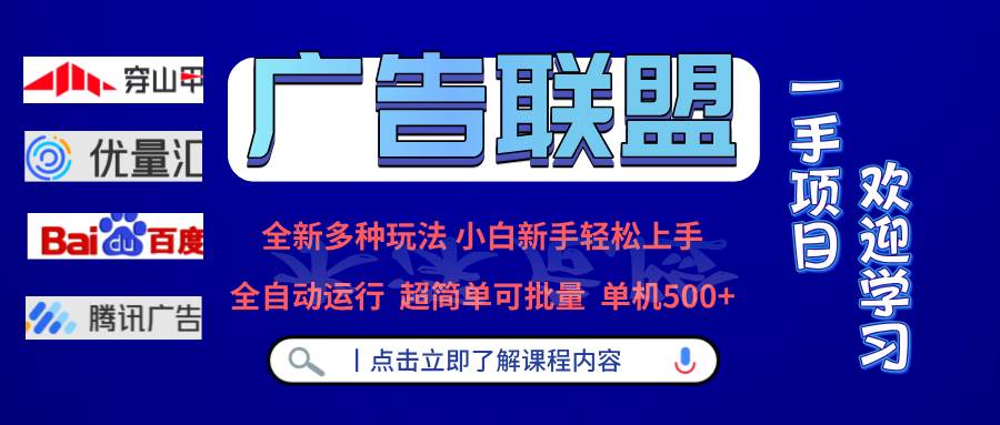 （13258期）广告联盟 全新多种玩法 单机500+ 全自动运行 可批量运行-皓哥创业笔记