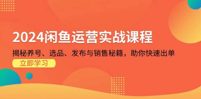 （13290期）2024闲鱼运营实战课程：揭秘养号、选品、发布与销售秘籍，助你快速出单-皓哥创业笔记