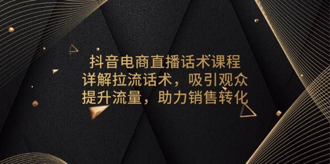 （13846期）抖音电商直播话术课程，详解拉流话术，吸引观众，提升流量，助力销售转化-皓哥创业笔记