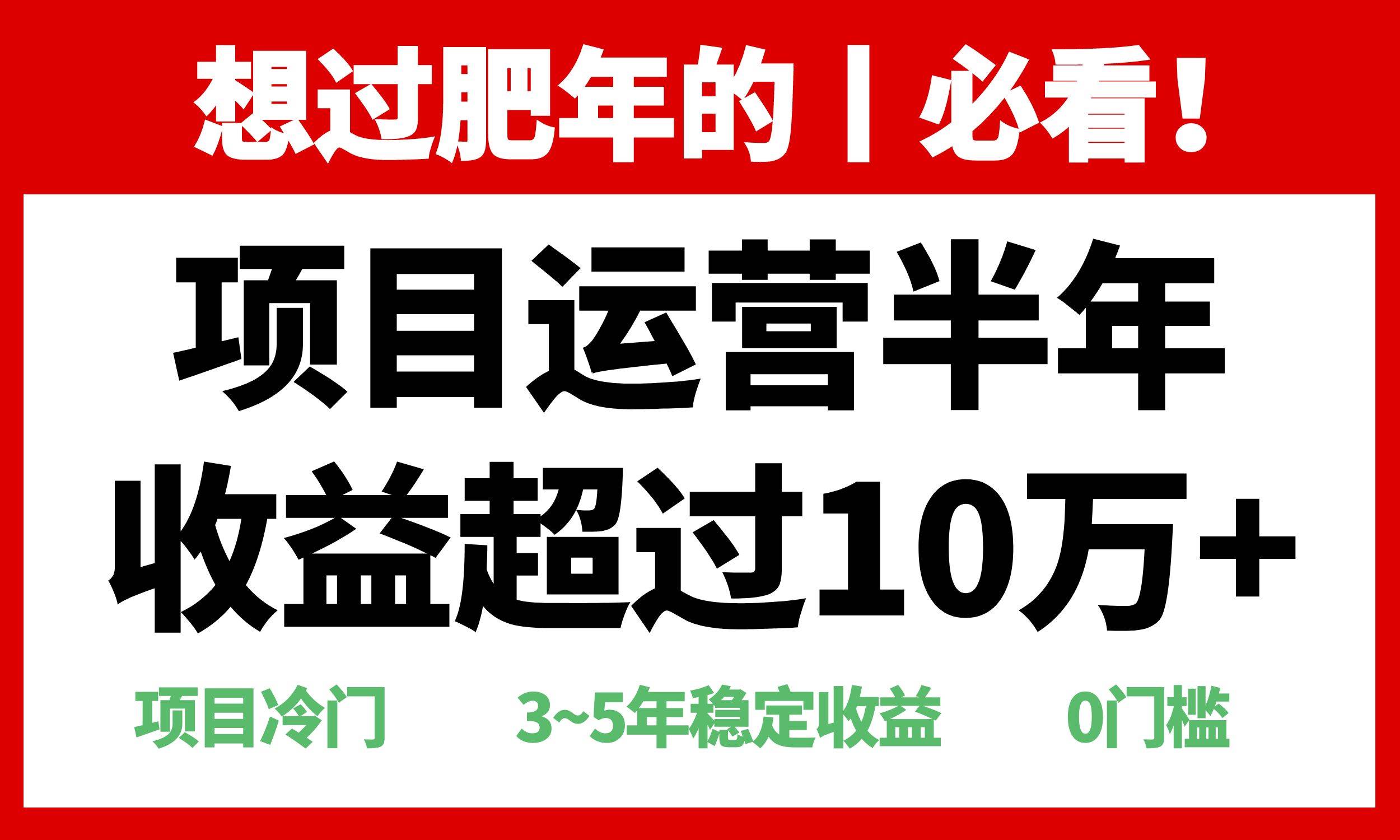 （13663期）年前过肥年的必看的超冷门项目，半年收益超过10万+，-皓哥创业笔记