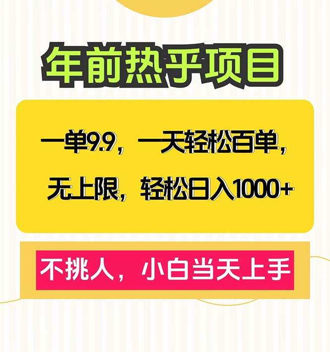 （13795期）一单9.9，一天百单无上限，不挑人，小白当天上手，轻松日入1000+-皓哥创业笔记