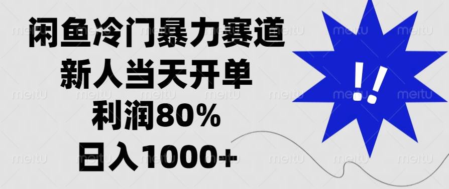 （13660期）闲鱼冷门暴力赛道，新人当天开单，利润80%，日入1000+-皓哥创业笔记