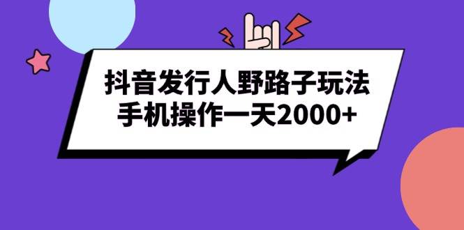 （13657期）抖音发行人野路子玩法，手机操作一天2000+-皓哥创业笔记