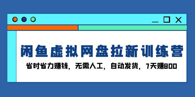 (13524期)闲鱼虚拟网盘拉新训练营:省时省力赚钱,无需人工,自动发货,7天赚800-皓哥创业笔记