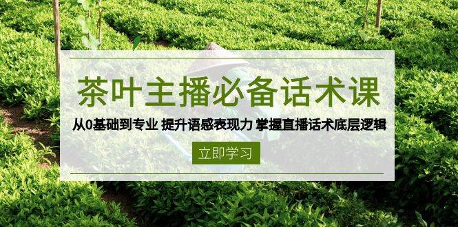 （13961期）茶叶 主播必备话术课 从0基础到专业 提升语感表现力 掌握直播话术底层逻辑-皓哥创业笔记