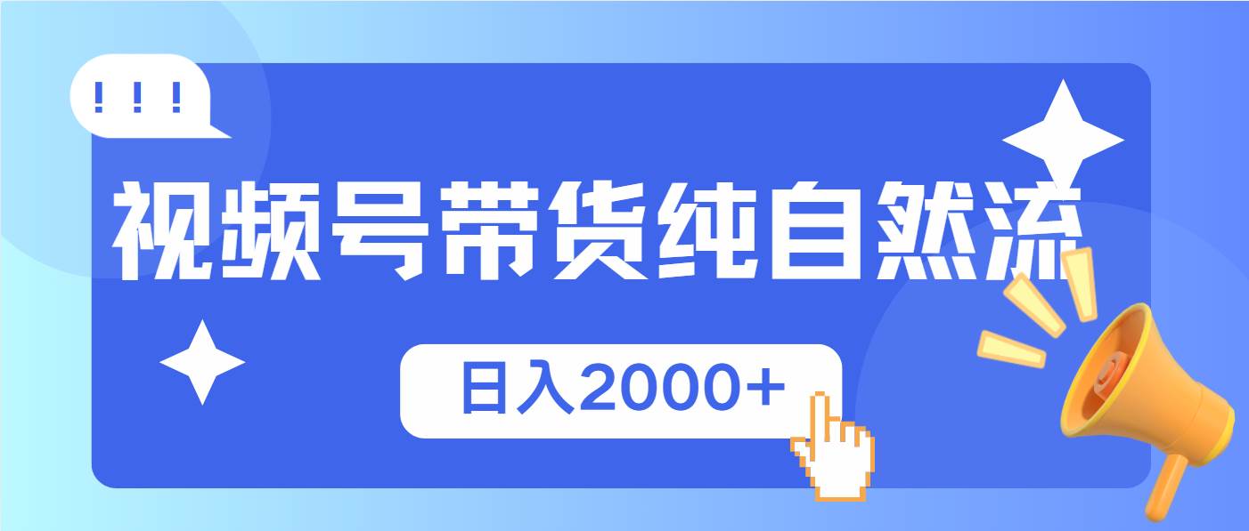 （13998期）视频号带货，纯自然流，起号简单，爆率高轻松日入2000+-皓哥创业笔记