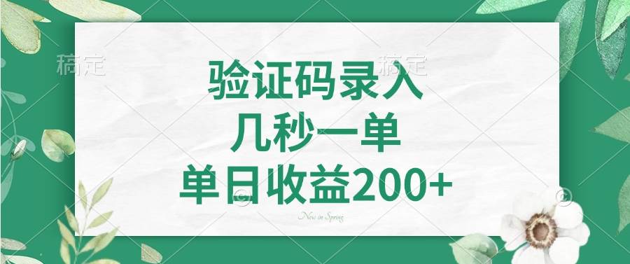 （14221期）验证码录入，几秒一单，单日收益200+-皓哥创业笔记