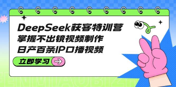 （14544期）DeepSeek获客特训营：掌握不出镜视频制作，日产百条IP口播视频-网亿资源平台