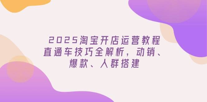 （14389期）2025淘宝开店运营教程更新，直通车技巧全解析，动销、爆款、人群搭建-皓哥创业笔记