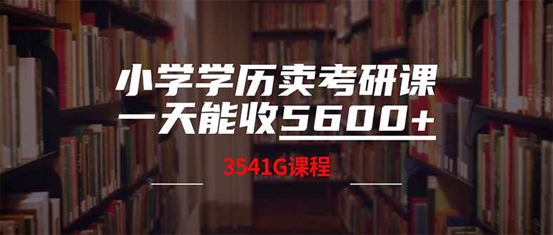 （14561期）小学学历卖考研课程，一天收5600（附3580G考研合集）-网亿资源平台