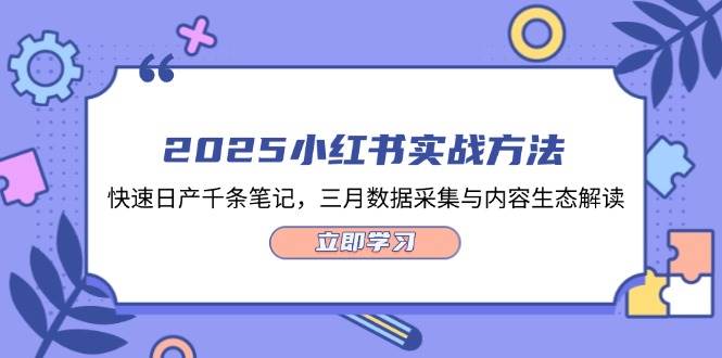 （14347期）2025小红书实战方法，快速日产千条笔记，三月数据采集与内容生态解读-网亿资源平台
