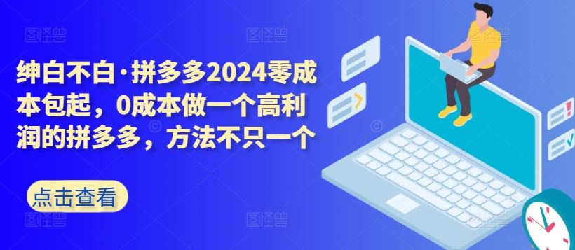 拼多多2024零成本包起,0成本做一个高利润的拼多多,方法不只一个-网亿资源平台