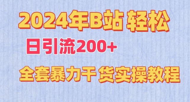 2024年B站轻松日引流200+的全套暴力干货实操教程【揭秘】-网亿资源平台