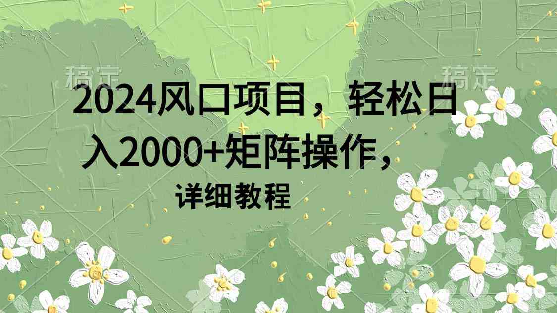 （9652期）2024风口项目，轻松日入2000+矩阵操作，详细教程-邪修侠 - 演示