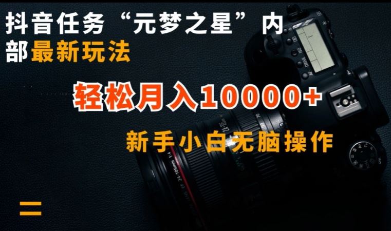 抖音任务“元梦之星”内部最新玩法，新手小白无脑操作，轻松月入10000+【揭秘】-网亿资源平台