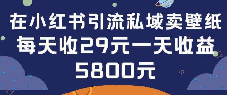 在小红书引流私域卖壁纸每张29元单日最高卖出200张(0-1搭建教程)【揭秘】-网亿资源平台