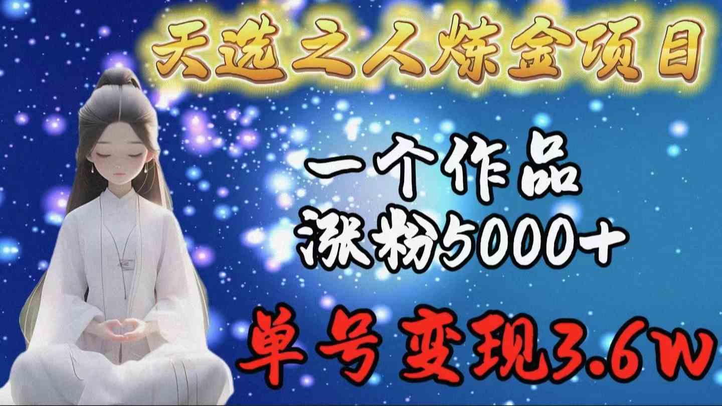 （9693期）天选之人炼金项目，一个作品涨粉5000+，单号变现3.6w-邪修侠 - 演示
