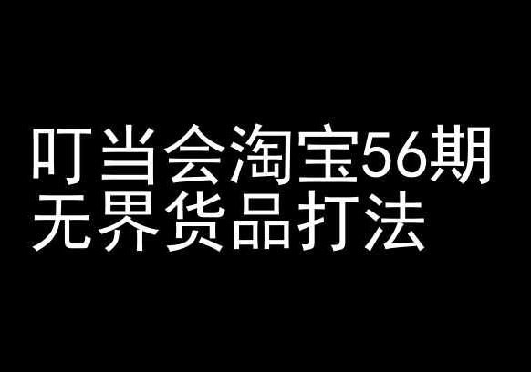 叮当会淘宝56期：无界货品打法-淘宝开店教程-网亿资源平台