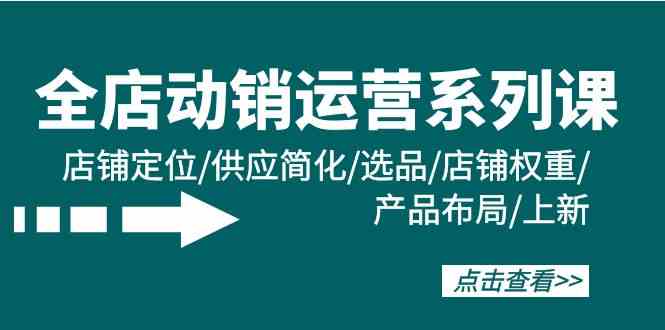 (9845期)全店·动销运营系列课:店铺定位/供应简化/选品/店铺权重/产品布局/上新-邪修侠