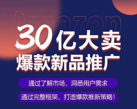 亚马逊·30亿大卖爆款新品推广，可复制、全程案例实操的爆款推新SOP-网亿资源平台