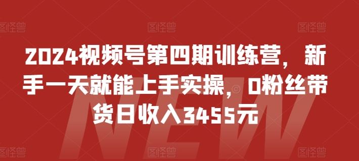 2024视频号第四期训练营，新手一天就能上手实操，0粉丝带货日收入3455元-邪修侠 - 演示