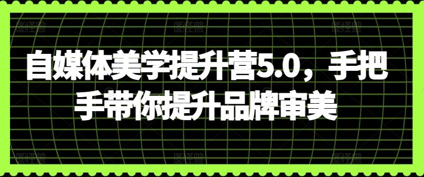 自媒体美学提升营5.0，手把手带你提升品牌审美-网亿资源平台