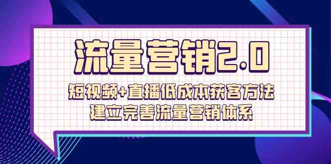 流量营销2.0：短视频+直播低成本获客方法，建立完善流量营销体系（72节）-皓哥创业笔记