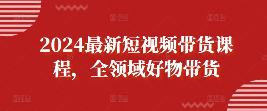 2024最新短视频带货课程,全领域好物带货-邪修侠