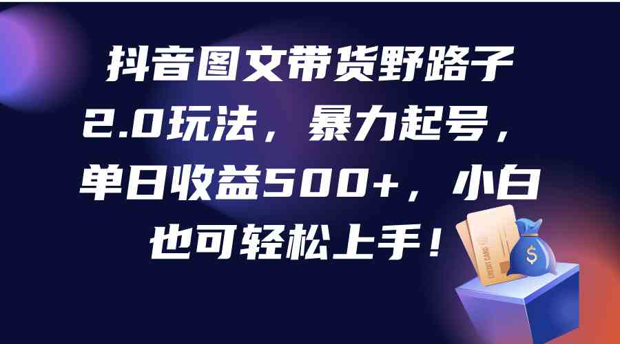 (9790期)抖音图文带货野路子2.0玩法,暴力起号,单日收益500+,小白也可轻松上手!-邪修侠