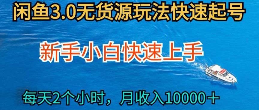 2024最新闲鱼无货源玩法，从0开始小白快手上手，每天2小时月收入过万【揭秘】-网亿资源平台