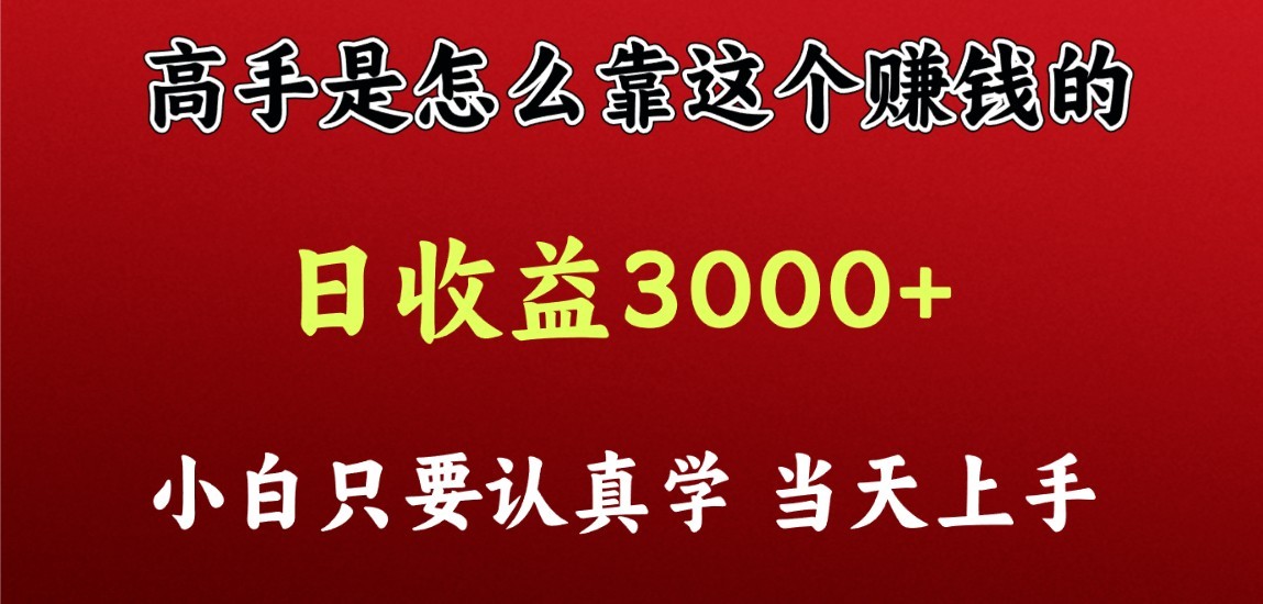 看高手是怎么赚钱的，一天收益至少3000+以上，小白当天上手-皓哥创业笔记