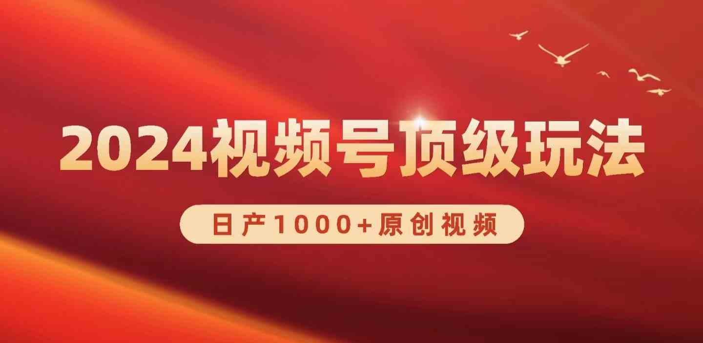 (9905期)2024视频号新赛道,日产1000+原创视频,轻松实现日入3000+-邪修侠
