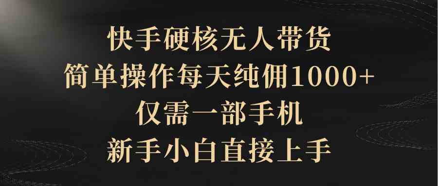 （9862期）快手硬核无人带货，简单操作每天纯佣1000+,仅需一部手机，新手小白直接上手-邪修侠