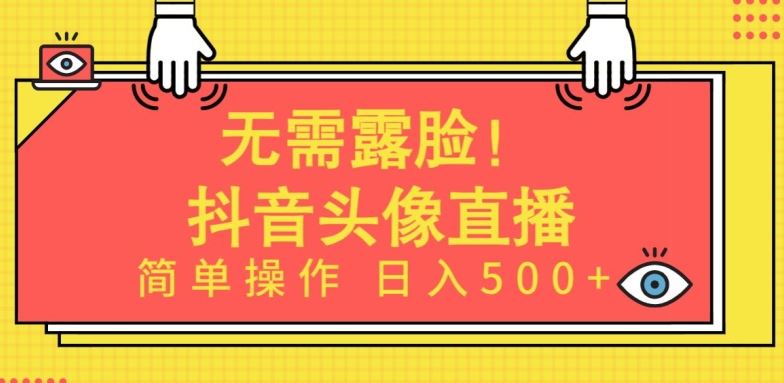 无需露脸，Ai头像直播项目，简单操作日入500+【揭秘】-网亿资源平台
