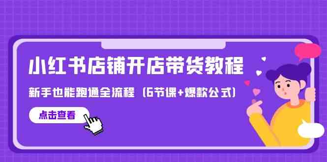 (9883期)最新小红书店铺开店带货教程,新手也能跑通全流程(6节课+爆款公式)-邪修侠 - 演示