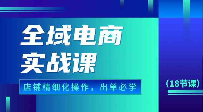 全域电商实战课，个人店铺精细化操作流程，出单必学内容（18节课）-网亿资源平台