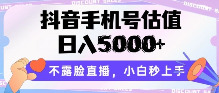 抖音手机号估值，日入5000+，不露脸直播，小白秒上手【揭秘】-网亿资源平台