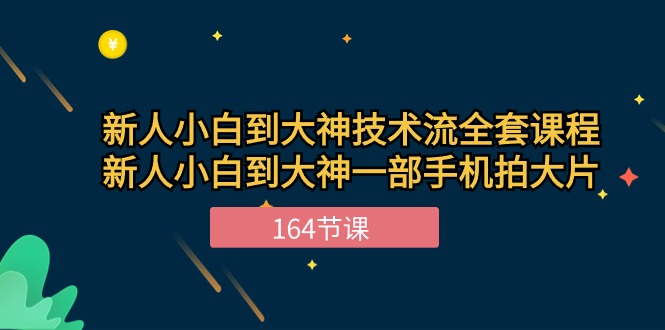 新手小白到大神技术流全套课程，新人小白到大神一部手机拍大片（164节）-网亿资源平台